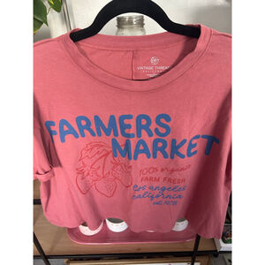 Women's Vintage Threadz Pink Farmers Market Short Sleeve Tee XL